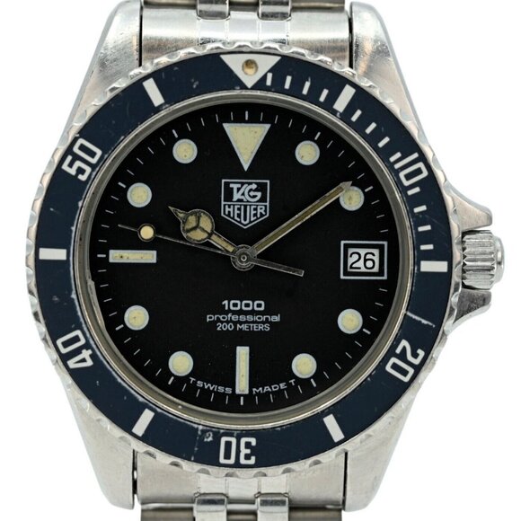 Tag Heuer Other - Tag Heuer Men's 37mm 980.013N Black Dial Professional 1000 Dive Watch 195/3 Band
